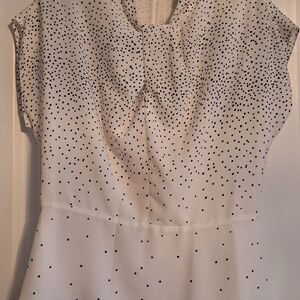 Elegant White and Black Polka Dot Women's Top